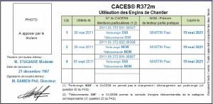Modèle CACES Verso